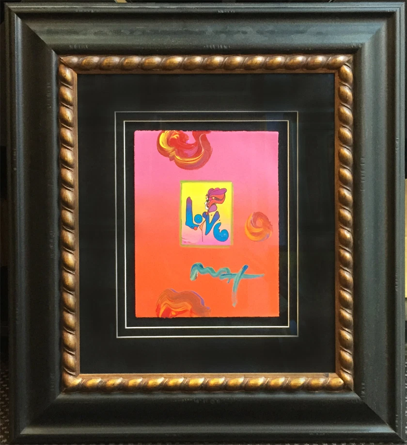 Peter Max 原版 Love 混合纸框媒体 — 第 1/1 张图片