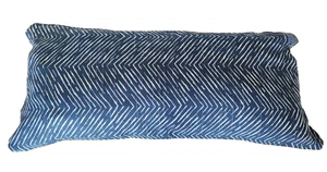 Chevron CAMERON Lumbar 14X24 Zippered Throw Pillow Cover Navy Premier Prints NEW - Picture 1 of 6
