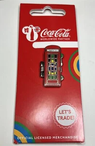 Londres Coca-Cola 2012 cabina telefónica ~ puerta con bisagras ~ Brasil ~ alfiler olímpico con tarjeta - Imagen 1 de 10