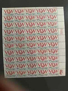 US 1974 10c (1525) Sheet of 50 VETERANS FOREIGN WARS (VFW) - Picture 1 of 2