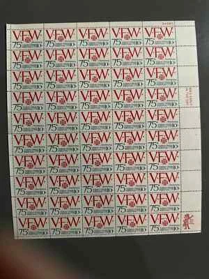 US 1974 10c (1525) Sheet of 50 VETERANS FOREIGN WARS (VFW) - Image 1 of 2