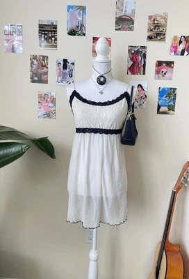 De colección Mujer Hanky Panky Transparente Blanco y Negro Noche Slip Talla Grande Foto 1 de 4