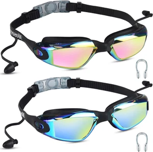 Schwimmbrille Kinder 2er Set Taucherbrille Anti-Fog Kein Auslaufen für 10+ Jahre - Bild 1 von 12