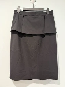 Falda lápiz Tahari para mujer 8 negra forrada ropa de trabajo profesional negocios volantes cremallera - Imagen 1 de 5