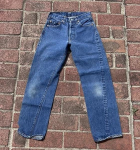 Vintage seltene Levis Dark Selvedge Redline 501s 501 Jeans USA Oberteil Knopf #524 28 32 - Bild 1 von 15