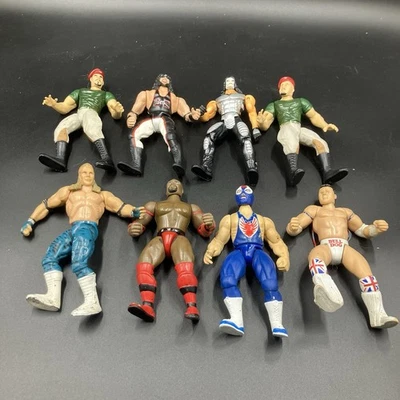 Lote De Colección De 8 Figuras De Lucha Libre Jakks 1996 y 1999 WWF, 6" De Alto Foto 1 de 4