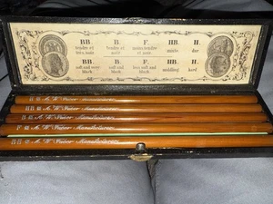 Vintage A.W. Faber Pencil Set - Square Lead - Germany - SOLE AGENT 1883-1900 - Picture 1 of 3