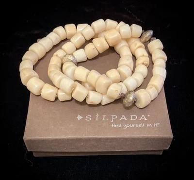 Pulseras elásticas Silpada de tres huesos con cuentas de ley Foto 1 de 4