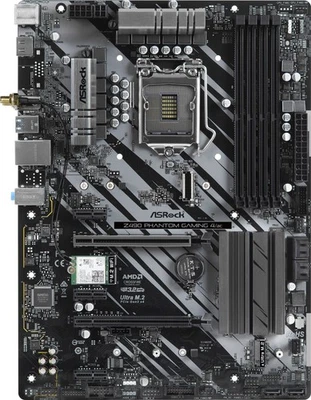 ASRock Z490 Phantom Gaming 4/ac Mainboard - Motherboard, LGA1200, ATX, DDR4, M.2 - Imagen 1 de 4