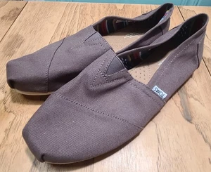 TOMS Alpargata Brown Taupe Canvas Comfort Slip On Flats NWOT Womens Sz 10 - Picture 1 of 10