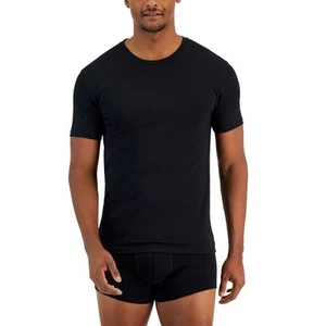 Alfani Mens 4-Pk Slim-Fit Solid Crewneck Cotton Undershirts Black T-Shirt Size S - Picture 1 of 7