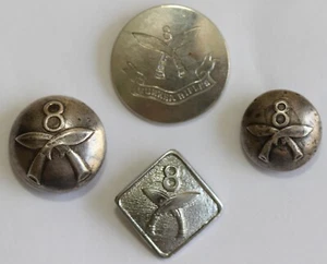 India 8 Gurkha Rifles Buttons Commonwealth Colonial Indian - Picture 1 of 2