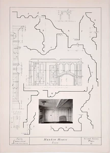 Hayden House Essex CT J. Frederick Kelly arquitectura colonial temprana de Connecticut - Imagen 1 de 2