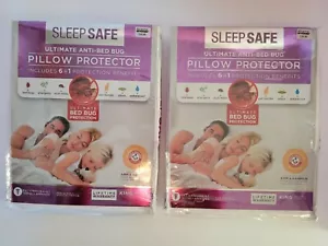 Pillowcase King, Sleep Safe Ultimate Pillow Protector King Lot of 2 King Size - Picture 1 of 7