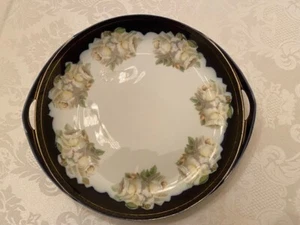 Plato de pastel Rosenthale Donatello pintado a mano dos asas plato de pastel 10,25" diámetro 19 - Imagen 1 de 4