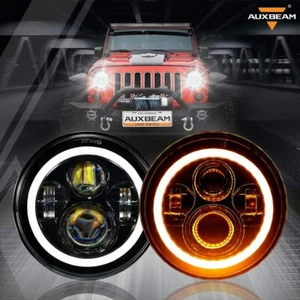 Faros LED redondos Auxbeam de 7 pulgadas faros altos/bajos para Jeep Wrangler JK JKU - Imagen 1 de 12