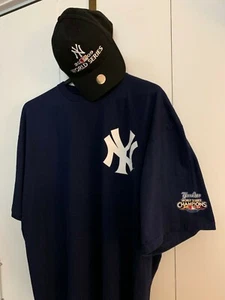 Derek Jeter NY Yankees 2009 World Series Champions T-Shirt 2XL & Cap Set - Picture 1 of 12