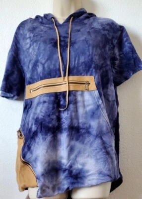 Hudson Outerwear.Unsex 领带染料短袖连帽嬉皮运动衫 S 码   — 第 1/4 张图片