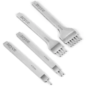 Leather Stitching Punch Set- 4Mm White Steel 1/2/4/6 Prong for Leathers Punch Cr - Picture 1 of 12