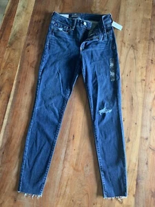 Gap Jegging jeans women 28 distressed mid rise raw hem 6R dark wash stretch NEW - Picture 1 of 11