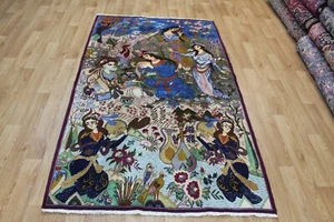 FINE HANDMADE PERSIAN KASHMAR RUG OF PICTORIAL AND FLORAL DESIGN 212 X 125 CM - Picture 1 of 12