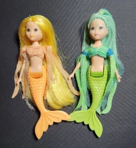 Barbie Fairytopia Petal Pixies 2 Stück Mini Fee Meerjungfrau Puppen gelb grün - Bild 1 von 2