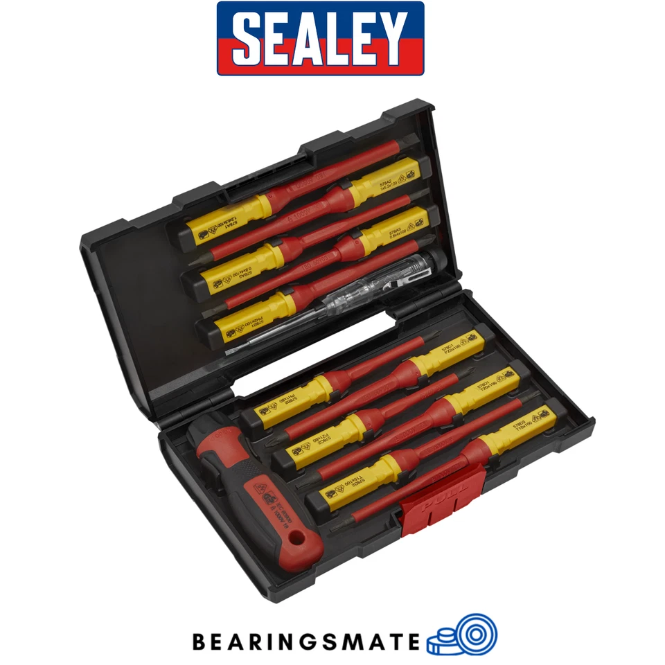 Sealey 13 Piece VDE 1000v PZ/PH/SL Screwdriver Interchangeable Blades Set,AK6128 - Image 1 of 4