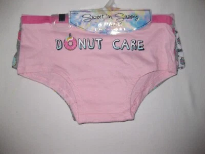 Sweet 'n Sassy girls L 5pk boyshort panties donut care/pink/donut/aqua/donut nwt - Image 1 of 4