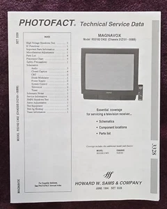 Sams Photofact 3328 Service Manual for Philips Magnavox RS3182C402, XS3182C401 - Picture 1 of 1