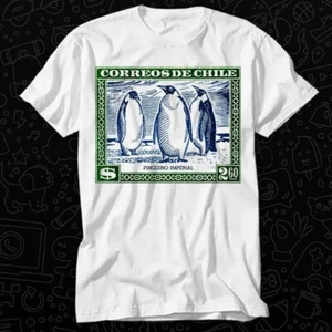1948 Chile Emperor Penguin Postage Stamp T Shirt 519 - Picture 1 of 2