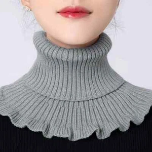 Dickie Knit Faux Collar Scarf – Dove Gray Elegance & Versatile Twist ✨FREE SHP - Picture 1 of 1