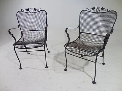 2 Hand Made Original 50's Woodard Wrought Iron Chairs Mid 20th Century Modern - Image 1 of 4