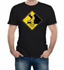Caution Falling Cows Mens T-Shirt Funny Joke Animals Rocks Traffic Sign