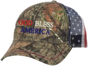 God Bless America Snapback American Flag Mesh Red/White/Blue - Picture 1 of 2