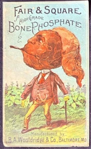 Testa di tabacco uomo con sigaro ~ fosfato osseo equo e quadrato ~ carta commerciale Baltimore MD - Foto 1 di 3
