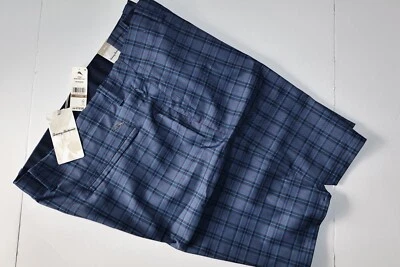 Pantalones Cortos Tommy Bahama On Par Fairway Plaid Performance Azul 9 pulgadas Plano 42 Cintura Foto 1 de 4