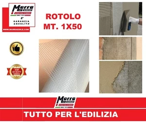 50 MT RETE INTONACO FIBRA VETRO 75 GR CAPPOTTO TERMICO CERTIFICATA SOTTO - Foto 1 di 1