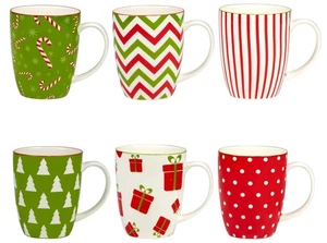 Zertifiziert International Holiday Fun Porzellan Tassen 6er Set Sortiert 14 Unzen - Bild 1 von 8