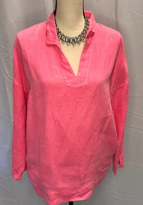 C&C California Pink 100 Linen Top Womens Size Small - Image 1 of 4