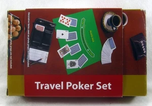 NEW TRAVEL POKER SET 2 Decks of Cards Blackjack Sheet Carrying Case WM-7233 - Picture 1 of 3