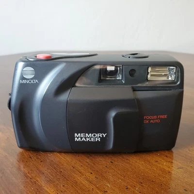 Minolta Memory Maker Point & Shoot 35mm Film Camera Focus Free DX Auto UNTESTED - Image 1 of 4