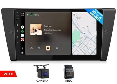 9" Android 14 Car Play GPS Navi Radio Stereo For BMW 3 Series E90 2005-2013 WiFi - Image 1 of 4