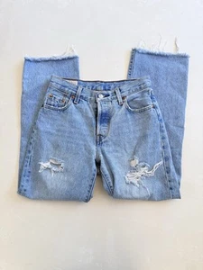 Levi’s 501 High Rise Distressed Straight Leg Jeans 23 - Picture 1 of 5