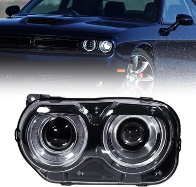 - For Dodge Challenger Headlight Assembly 2015 2016 2017 2018 2019 Halogen LH - Image 1 of 4
