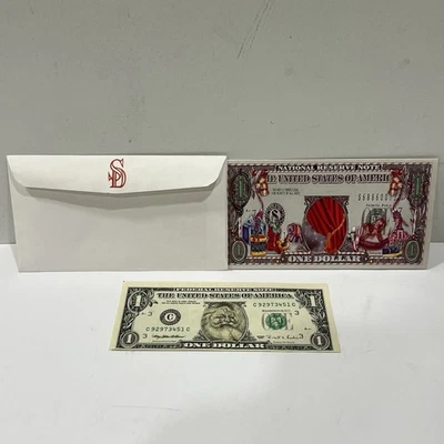 1998 Santa Claus Limited Edition Real Legal Tender One Dollar Bill Uncirculated - Image 1 of 4