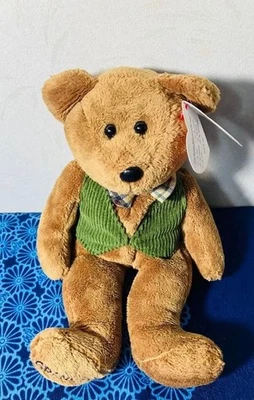 Ty Beanie Babies Papá Oso de Peluche Coleccionable Usado Chaleco Verde, Corbata Foto 1 de 4