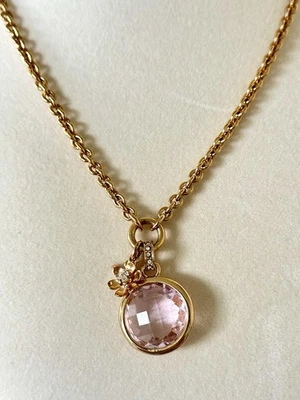 Collar Juicy Couture Oro Rosa Cristal y Estrás Oro Flor Dije Nuevo sin Etiquetas Foto 1 de 4