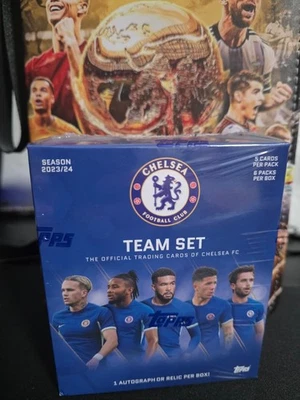 Juego de equipo oficial Topps® Chelsea FC 23/24 SELLADO EMBALAJE ORIGINAL automático o reliquia garantizado