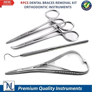 4 Pcs Dental Braces Removal Kit Orthodontic Instruments Set German Grade - Picture 1 of 3