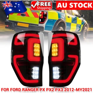 Pair Smoked LED Replacement For Ford Ranger Tail lights T6 T8 Wildtrak 2012-2021 - Picture 1 of 12